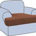 H.VERSAILTEX Stretch T Cushion Chair Sofa Slipcover T Cushion Covers for Living Room Armchair Couch Cover T Cushion Slipcover Seat Cover with Elastic Bands Thicker Jacquard Fabric, Caramel