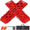 Nilight Recovery Off-road Traction Boards with Jack Lift Base 2 Pcs Red
