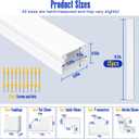 Cord Hider Self-Adhesive 235in(15x L15.7) Cord Covers for Wall Mounted TV Wires on Wall Cable Hider Wall Kit Cable Management Organizer with 78in Wall Cord Hider 6ft Floor Cord Cover-White