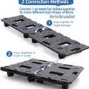 2 Pack Dolly Cart Multipurpose Furniture Mover with 5 Wheels Moving Supplies 220lbs Weight Capacity Each Movers Dollies