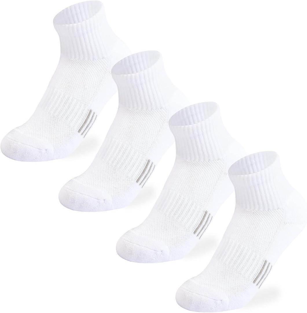 Boys Socks Girls Cushioned Athletic Socks Cotton Mesh Quarter Sock Youth Sport Ankle Sock 4/8 Pairs