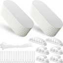 Marsui 2 Pcs White Cable Management Box Cord Hider Organizer with 46 Pcs Cable Management Kit Wire Box for Power Strips Surge Protectors Desk TV Computer Wires(White)