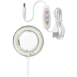 Microscope Ultrathin 60 LED Adjustable Ring Light Illuminator Lamp for Stereo Zoom Microscope LED Ring Light Source Illuminator,USB Plug