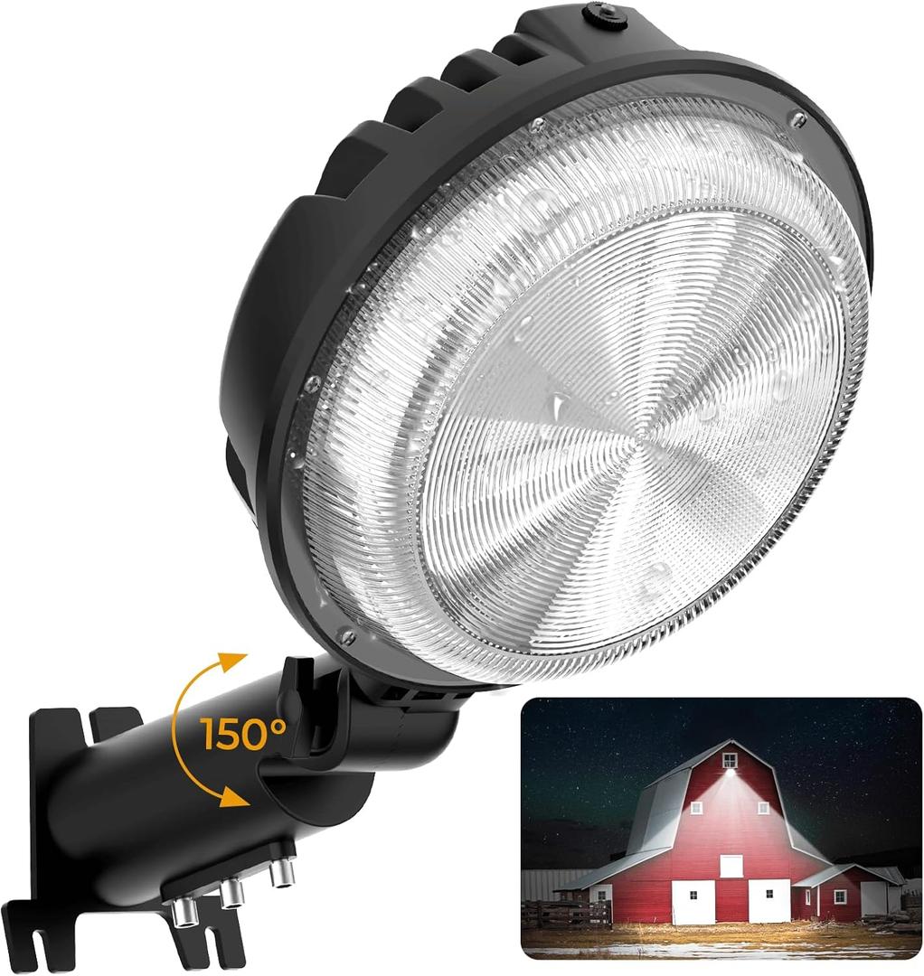 LED Barn Light, 150W 20000LM Yard Area Lights Dusk to Dawn Outdoor Lighting with Photocell 6500K Adjustable Angle Daylight IP66 Waterproof Street Lights for Security/Farmhouse/Garage