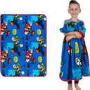 Franco Kids Bedding Super Soft Plush Throw Blanket, 46 in x 60 in, Mario