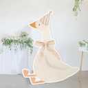 CroBlissful One Silly Goose Party Decorations 1st Birthday Silly Goose Backdrop Duck Animal Background Prop for Birthday Baby Shower Party Supplies(Cream White,Striped Style)