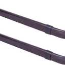 Blu-Pier Tech Heavy Duty Single Rod,Lock Seam Curtain Rod 18 to 28-Inch Adjustable Width, 2 1/2-Inch ProjectionHardware Included,Black(Pack of 2)