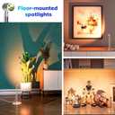 LED Spotlight Indoor, Height Adjustable 9"-20",Plug-in Small Floor Spot Lights, 3000K Uplighting,Timer 3/9/12H,10 Brightness, Focus Display Lights for Plant/Painting/Picture/Tree,Accent Decor lighting (Silver)