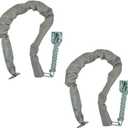 QCAA Extra Heavy Storm Door Chain Check, 25-1/2" Length, Zinc Die Cast Bracket, Satin Chrome, Steel Hook, Plastic Tube, 2 Pack, Made in Taiwan