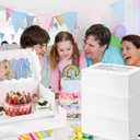 10 Packs Bento Cake and Cupcake Box 5 Holes Fit 4 Cupcakes and 1 Mini Cake Box with Clear Window and Stickers for Cake Cupcake Cookie or Valentine'Day MotherDay.(1+4/10pcs)
