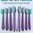 Rtauys M5 Electric Toothbrush for Adults - Sonic Electric Toothbrush for Kids and Adults with 8 Brush Heads & Travel Case, 120 Days Battery Life - Purple