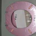 Round Toilet Seat Wood Toilet Seat Prevent Shifting with Zinc Alloy Hinges American Standard Size Toilet Seat Easy to Install also Easy to Clean (Round,Sparkling Pink)