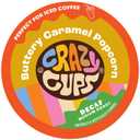 Crazy Cups Flavored Decaf Coffee Pods, Decaffeinated Buttery Caramel Popcorn Coffee Pods for K Cup Keurig Machines, Brew Hot or Iced 22 Count