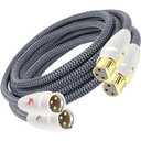 Balanced XLR Cable 2-Pack, Male to Female, 3-Pin, 3.2ft/1M, 24k Gold Plated