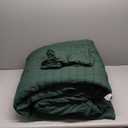 AveLom Dark Green Seersucker Duvet Cover Set Queen Size (90 x 90 inches), 3 Pieces (1 Duvet Cover + 2 Pillow Cases), Ultra Soft Washed Microfiber, Textured Duvet Cover with Zipper Closure, Corner Ties