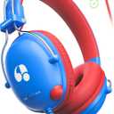 Kids Headphones for School, 74/85dB Safe Volume Limit, Stereo Sound, Wired On-Ear Headphones for Kids Boys Girls, 3.5mm Jack for Tablet, iPad, Kindle, YOTO Player, Airplane Travel, Blue