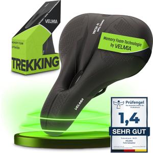 Velmia Bicycle Saddle - Comfortable Saddle for Men and Women - 3 Zone Concept - Waterproof Bicycle Seat with Ergonomic Design