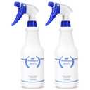 Plastic Spray Bottle, Empty Spray Bottles (2 Pack 24 Oz), All-Purpose Sprayer for Cleaning Solutions, Hair Spray, Bleach, Planting, BBQ, Mist & Stream Water Spraying Bottle with Adjustable Nozzle