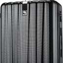 Hanke 24 Inch Luggage Suitcases With Spinner Wheels Lightweight PC Hard Shell Rolling Suitcase With Travel Lock,Checked-Medium 24-Inch(Jet Black)