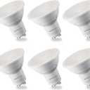 GU10 LED Bulb, Dimmable 3000K Warm White 500 Lumens, 5.5W GU10 Bulb 40 Flood Beam Replacement for Recessed Track Lighting, Two Prong Light Bulb for Range Hood, Kitchen, Living Room, 6 Pack