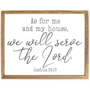 Religious Wall Art Decor, Joshua 24:15 As for Me and My House (11.75 x 15 Inch) - Christian Wall Art - Religious Decor