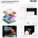 WUO 36 Colors Acrylic Paint Markers, High Opacity Automatic Ink Control Brush Tip Pens, Water-Based No-Bleed Markers for Rock, Canvas, Wood, Glass, Ceramic, and DIY Art Supplies