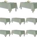 sancua Sage Green Tablecloths for 6 Foot Rectangle Tables, 8 Pack - Washable Polyester Fabric Table Cloth for Wedding Party, Birthday, Banquet Reception, 54x108 Inch