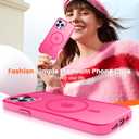 2 x for iPhone 13 pro Phone Case, Compatible with Magnetic, Military Grade Drop Protection Translucent Matte Shockproof Anti-Scratch/Anti-Fingerprint Case for iPhone 13 pro (neon Pink)