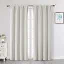 Natural Light Filtering Curtains for Bedroom Living Room 72 Inches Long 2 Panels Set, Soft Solid Thermal Insulated Privacy French Door Curtain, Modern Rod Pocket Design, Natural, 40" Wx72 L