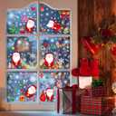 7 x 286 PCS 10 Sheet Double-Sided Christmas Window Clings, Christmas Snowflake Window Clings Stickers for Glass, Xmas Holiday Santa Claus Snowflake Decals for Party