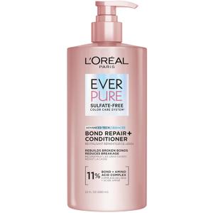 L'Oreal Paris Sulfate Free Bond Repair+ Conditioner, Hair Conditioner with Bond + Amino Acid Complex, Strengthens and Repairs Damaged or Color Treated Hair, EverPure, 23 Fl Oz