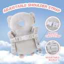 Baby Toddler Head Protector, Baby Head Protection Backpack, Adjustable, Lightweight and Breathable, Grey Elephant