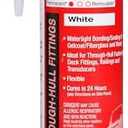 3M Marine Adhesive Sealant Fast Cure 5200 (06520) Permanent Bonding and Sealing for Boats and RVs Above and Below the Waterline Waterproof Repair, White, 10 fl oz Cartridge