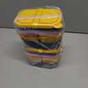 2 x 3 Pack Reusable Silicone Snack Containers with Lids, 8.5oz 2 Compartment Snackle Box Containers, Ideal Portable Small Snack Pack Containers for School, Office and Picnic (Blue, Pink, Yellow)