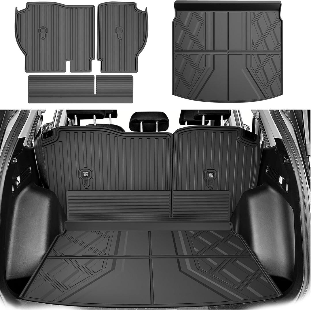 Cargo Liner Fit for Honda CRV 2023-2025 2026 All Models (Includes Hybrid) - TTX LIGHTING Cargo Mat (Upper Deck) with Back Seat Protectors All-Weather TPE CR-V Accessories Backrest Mats