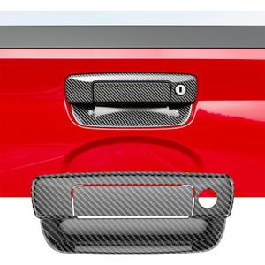 Tailgate Handle Trim Compatible with 2022-2025 Ford Maverick Lift Gate Handle Rear Trunk Door Cover Replacement for 2022 2023 2024 2025 Ford Maverick Accessories (Glossy Carbon Fiber)