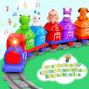 Train Set for Toddlers 2-4,Toddler Toys for 1 2 3 Year Old,Electric Train Set Montessori Learning Matching & Sorting Toys, Learning Toy Birthday Gift for Boy Girl