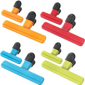 8PCS Chip Bag Clips, HIA Stylish Wide Open Bag Clips for Food Storage, Heavy Seal Grip, Assorted Size (6"*3.3" for 4 and 3"*2.5" for 4)