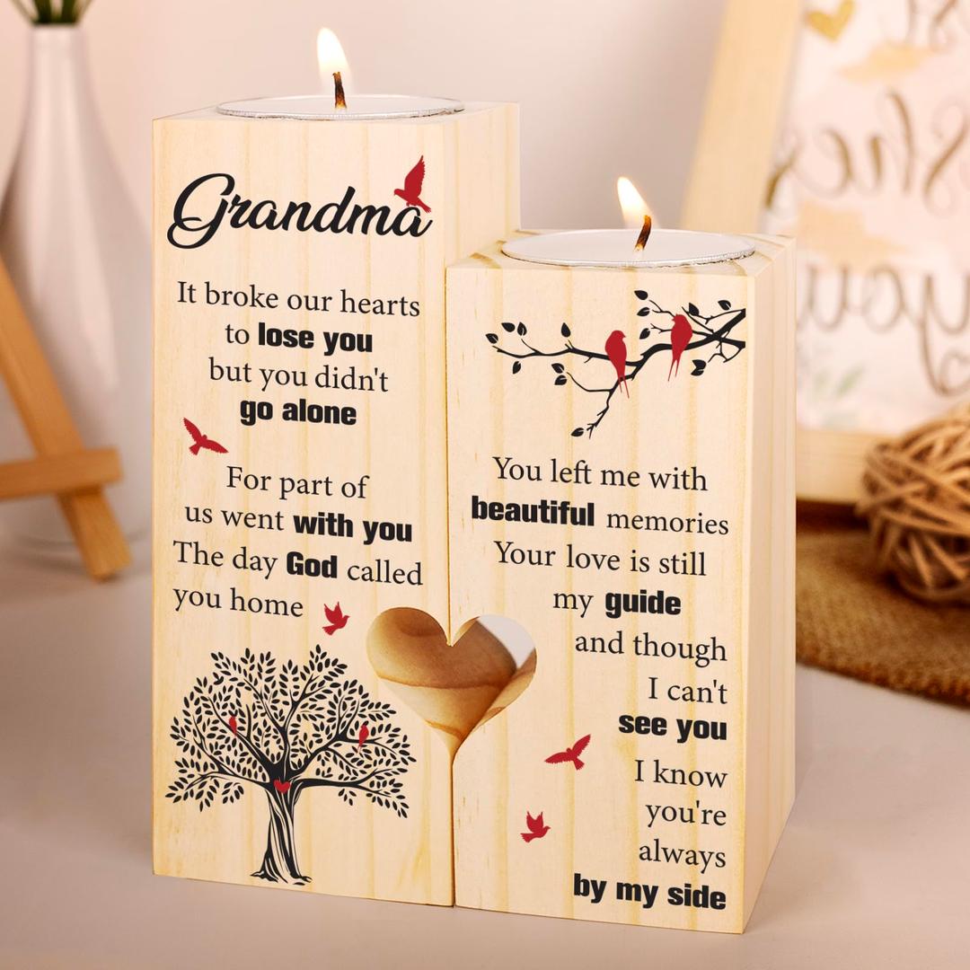 Sympathy Gifts for Loss of Grandmother - Memorial Gifts for Loss of Grandma Remembrance Gifts Bereavement Gift Ideas Loss of Nana Gift Condolence Gifts Candlestick Holders