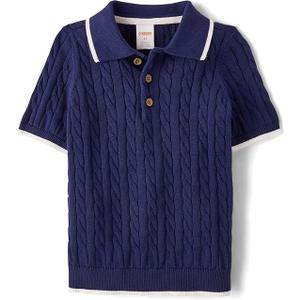 Gymboree,Boys,and Toddler Short Sleeve Sweater Polo Shirt,Blackcurrant,5 Years