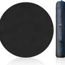 Large Round Tabletop Game Playmat,Rubber Table Mat Suitable for Playing Poker,Card,and Roleplaying Games.(100cmBlack), 100*100*0.2cm