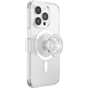 PopSockets iPhone 14 Pro Case with Phone Grip and Slide Compatible with MagSafe, Phone Case for iPhone 14 Pro, Wireless Charging Compatible - Clear