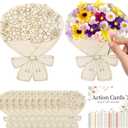 Wooden Flower Collector Nature Exploration Board - 10 Pcs Outdoor Flower Arrangement Bouquet Holder Activity Set for Garden Parties - Spring DIY Floral Craft Art Kit with Adventure Cards