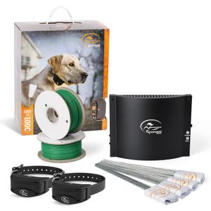 SportDOG Brand Rechargeable In-Ground Fence System for 2 Dogs - Waterproof, Rechargeable Collar with Tone, Vibrate, and Static - Expandable to Contain Unlimited Dogs