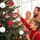 Christmas Ball Hanging decorations3.14 inch, 12 Pieces of shatterproof Christmas Tree Decoration Balls Set, Suitable for Party Floral Christmas Tree Decoration (3.14 inches 12 Balls)