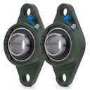 XIKE 2 Pcs UCFL206-20 Bore 1-1/4" Pillow Block Flange Mounted Ball Bearings, Solid Cast Iron Base and Self Aligning Chrome Steel Sealed Bearings.