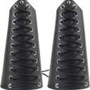 AZORA Leather Gauntlet Wristband Medieval Bracers Wrist Band Buckle Wide Bracer Arm Armor Cuff, 2 Pcs