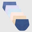 Hanes Women's Organic Cotton Panties Pack, ComfortSoft Underwear, 6-Pack, Size 5