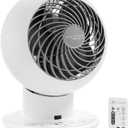 IRIS USA WOOZOO Air Circulator Fan with Remote, Oscillating, 5 Speeds, 82ft Max Air Distance, Adjustable Tilt, Quiet Motor, Small Fan for Bedroom, Office, Dorm, White