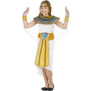 fun shack Kids Cleopatra Costume, Egyptian Dress for Girls, Historical Costume for Kids, Halloween Outfit for Girls (Medium)